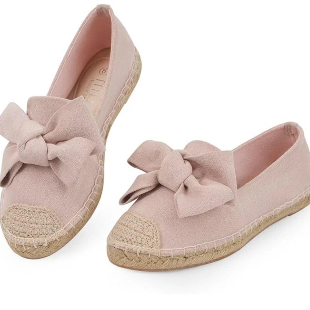 Chic Pink Espadrille Flats with Bow